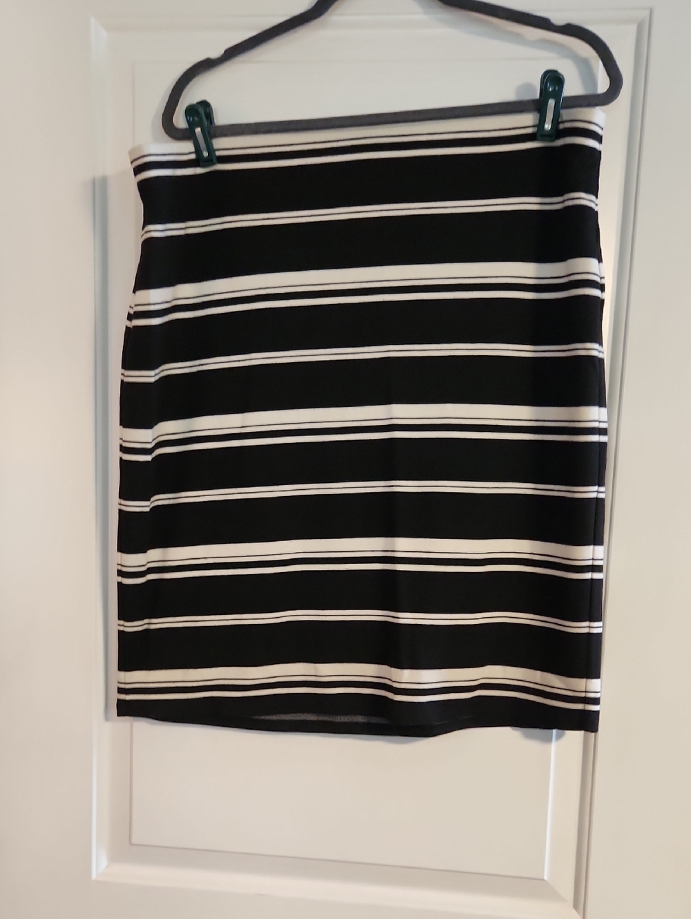 Dress Barn Black and White Striped Pencil Skirt
